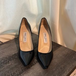 Jimmy choo patent leather pointed toe heels